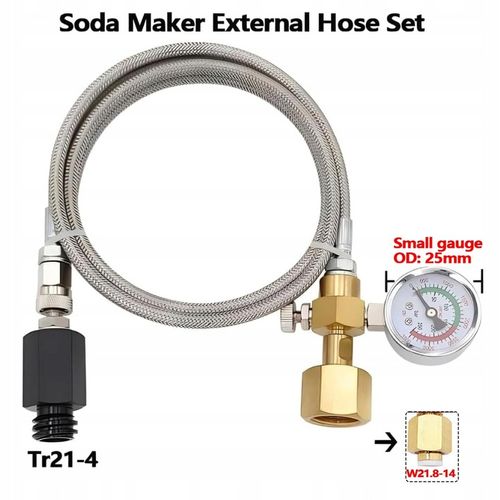 W21.8 PRZETOCZKA ADAPTER ZE STALOWYM WĘŻEM DO SODASTREAM QUICK CONNECT CO2 na Arena.pl