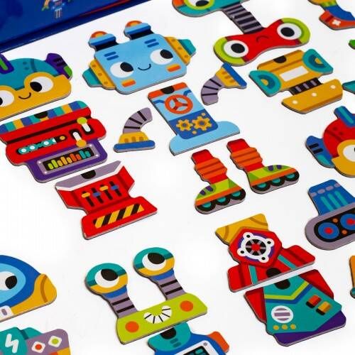 Gra Magnetyczna Roboty Zestaw Edukacyjny Karty Magnesy Tablica Roter Kafer zdjęcie 4