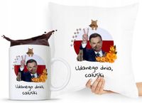 Zestaw Poduszka + Kubek Prezent Andrzej Duda Pis Z Nadrukiem Ze Zdjęciem