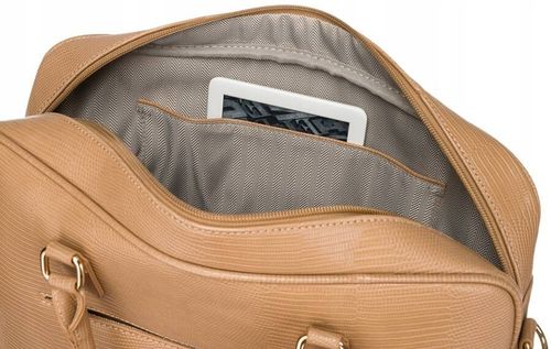 torba biznesowa ze skóry ekologicznej ze wzorem imitującym skórę węża na Arena.pl