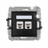 GNIAZDO KOMPUTER RJ45 +RJ11 KARLIK MINI CZARNY MAT