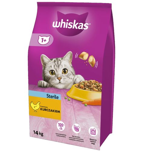 Whiskas Sterile Sucha karma dla kotów z kurczakiem 14 kg na Arena.pl