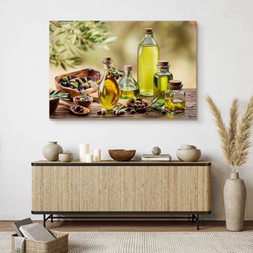 Obraz Na Płótnie Do Kuchni Oliwa Z Oliwek Przyprawy 120cm x 80cm na Arena.pl