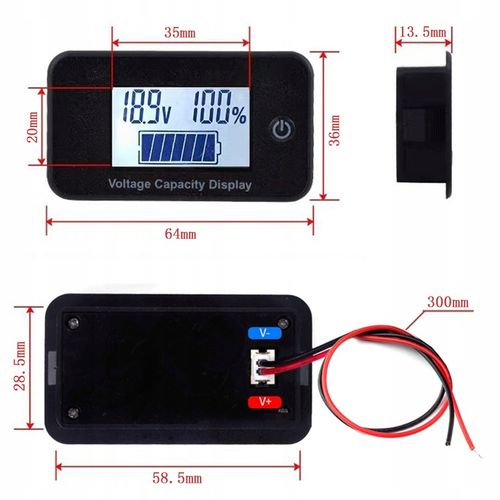 Wskaźnik naładowania akumulatora baterii Pb Li-Ion test 12/24/36/48/60/72 V na Arena.pl
