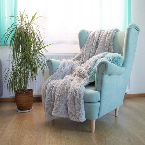 KOC WŁOCHACZ NARZUTA NA ŁÓŻKO PLED MIĘKKI GRUBY CIEPŁY 200x220 cm SZARY na Arena.pl