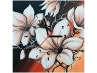 50X50CM ZEGAR OBRAZ MAGNOLIA SUNSET KWIATY ZACHÓD SŁOŃCA DREWNO