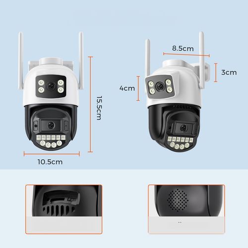 PODWÓJNA KAMERA 2W1 ZEWNĘTRZNA OBROTOWA IP WIFI 2x 5MPX QUAD HD MONITORING na Arena.pl