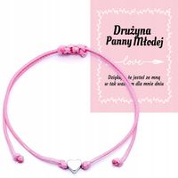BRANSOLETKA PREZENT NA WIECZÓR PANIEŃSKI TEAM BRIDE SERCE PODZIĘKOWANIE