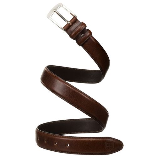 skórzany, brązowy pasek męski z tradycyjną klamrą - peterson 125 na Arena.pl