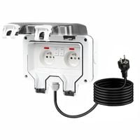 PODWÓJNE GNIAZDO ZEWNĘTRZNE ELEKTRYCZNE OGRODOWE WODOSZCZELNE 230V