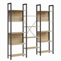 Regał industrialny sonoma 14 półek stal 158x24x166 cm podwójny