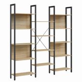 Regał industrialny sonoma 14 półek stal 158x24x166 cm podwójny