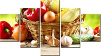 75CM 120 OBRAZ 5 ELEM WARZYWA ORGANICZNE ŚCIENNY DRUK