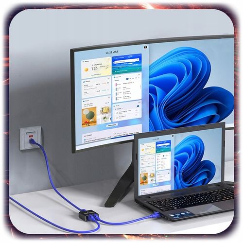 SPLITTER LAN 1x2 SWITCH ROZDZIELACZ ADAPTER 2xRJ45 ETHERNET 1000Mbps 1GB na Arena.pl