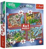 puzzle 4w1 podróże treflików 34675