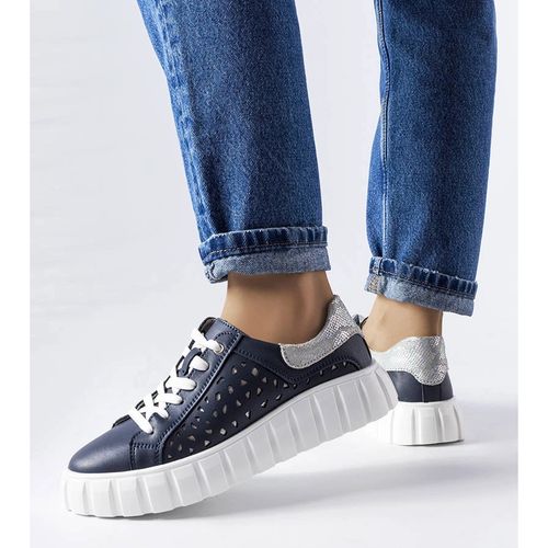 Granatowe sneakersy ze wstawkami Patch r.38 na Arena.pl