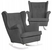 Fotel uszak bujany skandynawski welur Hunter Family Meble szary