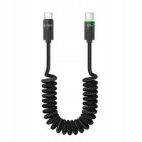 2 x SPIRALNY WYTRZYMAŁY ELASTYCZNY KABEL PRZEWÓD USB-C TYPE-C 100W - SZYBKI