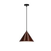 Dunca lampa wisząca 25 czarny 1x40 E27 klosz ciemny orzechowy