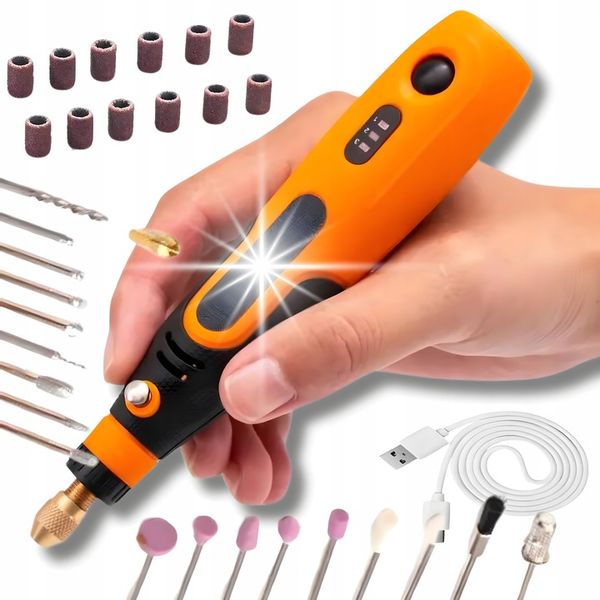 MINI ELEKTRYCZNA SZLIFIERKA WIERTARKA ELEKTRYCZNA POMARAŃCZOWA zdjęcie 1