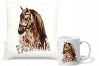 Zestaw PODUSZKA + KUBEK z nadrukiem KONIA IDEALNY PREZENT + IMIĘ TEKST