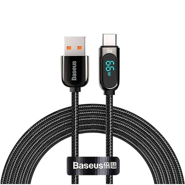 Kabel 2m Baseus Display Fast Charging USB-A do USB-C 66W 2m Czarny zdjęcie 1