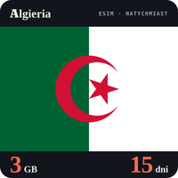 Karta eSIM Internet Algieria 3 GB na 15 dni - bez rejestracji