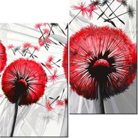 60CM 50CM OBRAZ ŚCIENNY DMUCHAWCE CZERWIENI DRUK PŁÓTNO