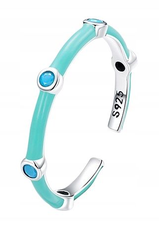 Pierścionek turkusowy regulowany srebro +pudełko zdjęcie 5