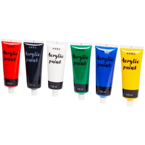 FARBY AKRYLOWE 600 ml ZESTAW FARB AKRYLOWYCH PODSTAWOWE KOLORY KRYCIE na Arena.pl