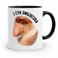 Kubek Czarny Śmieszny Nosacz Janusz Cyk Dwujeczka Z Nadrukiem Ze Zdjęciem