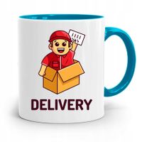Kubek Błękitny Dla Kuriera Express Delivery Z Nadrukiem Ze Zdjęciem