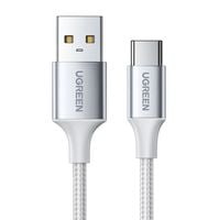 kabel przewód w oplocie usb-a - usb-c qc 3.0 3a 1m - biały