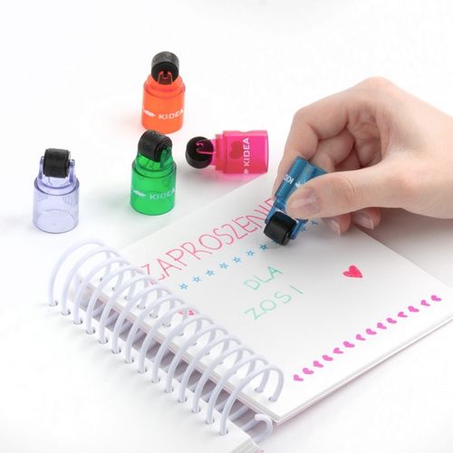 Stempelek roller pieczątki kolorowe 5 sztuk Kidea #G2 na Arena.pl