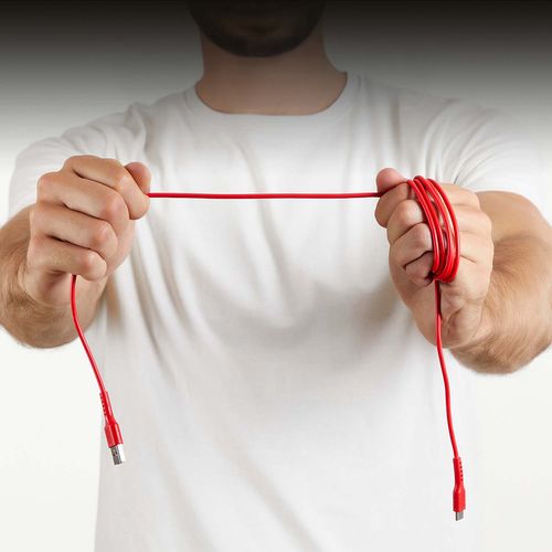 kabel przewód usb-a - usb-c 1.5m - czerwony na Arena.pl