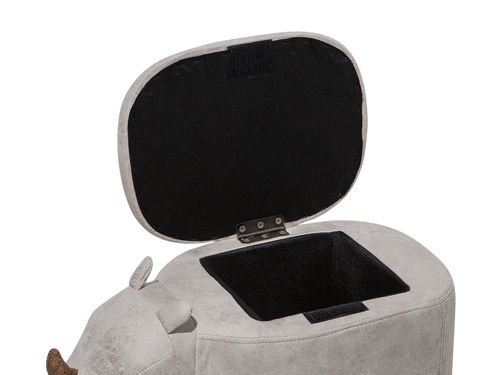 Pufa zwierzak ze schowkiem ekoskóra jasnoszara RHINO na Arena.pl