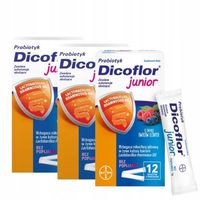 Zestaw Dicoflor Junior Owoce leśne, probiotyk 3x 12 saszetek