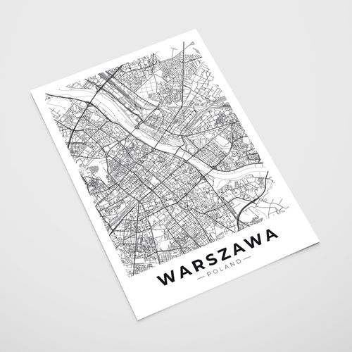 Plakat plan miasta mapa Warszawa 40x50 cm na Arena.pl