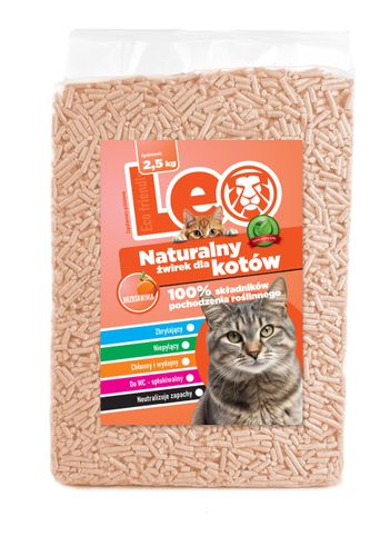 Żwirek dla kota Leo - Brzoskwiniowy - Outlet na Arena.pl