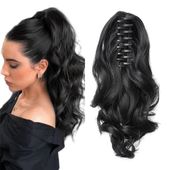 KUCYK Kręcone Claw Doczepiany Dopinka Kitka 30CM Czarny