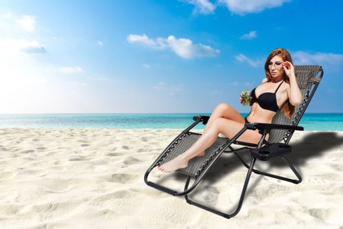 Leżak ogrodowy ORION Zero Gravity brąz jodełka na Arena.pl