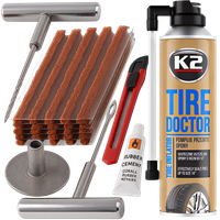 Zestaw Do Naprawy Opon Kół Duży Naprawczy Klej Szydło 30x Sznur TIRE DOCTOR