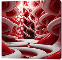 Obraz 100x100cm Czerwone Wiry