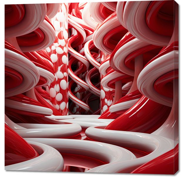 Obraz 100x100cm Czerwone Wiry zdjęcie 1