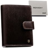 portfel męski elegancki ze skóry naturalnej na zatrzask- rovicky
