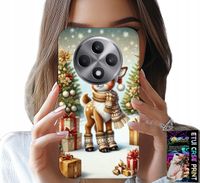 ETUI DO OPPO RENO12 F / 12FS 5G - RENIFER, WZORY BOŻONARODZENIOWE + SZKŁO