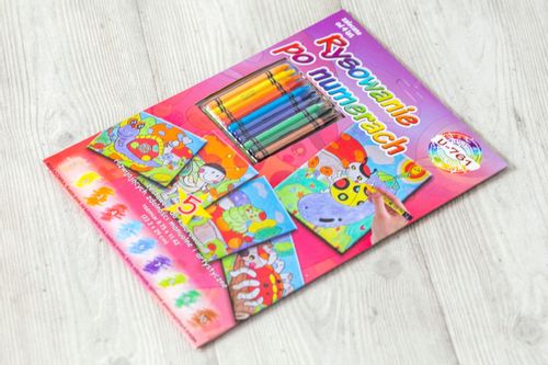 Kolorowanka obrazek rysowanie po numerach kredki na Arena.pl