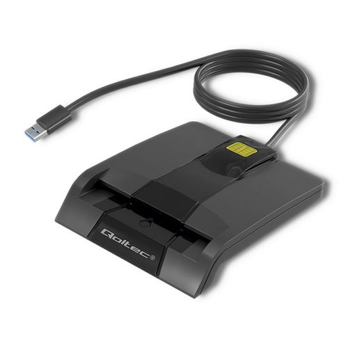 Qoltec Inteligentny czytnik chipowych kart ID SCR-0634 | USB typ C na Arena.pl