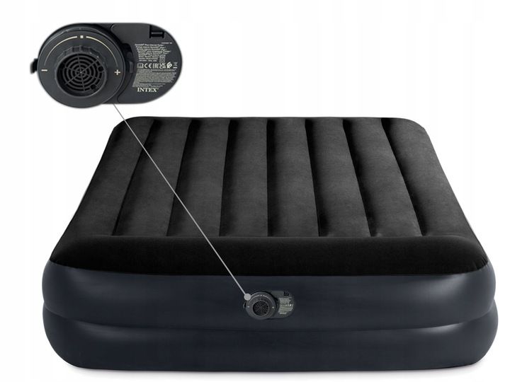 MATERAC DMUCHANY DWUOSOBOWY 203x152cm INTEX POMPKA zdjęcie 11