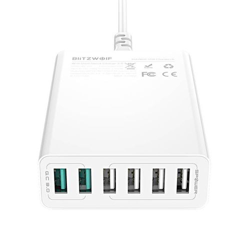 ładowarka 6x usb blitzwolf bw-s15, qc 3.0, 60w (biały) na Arena.pl